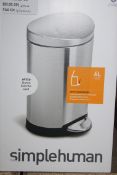 Boxed SIMPLE Human 6LTR White, Mini Step Bins, RRP£30.00 EACH (4658814) (4662006) (Public Viewing