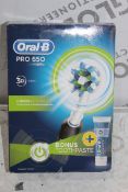 Boxed Oral B Pro 650 Electric Toothbrush RRP £80 (Untested/Customer Returns) (Public Viewing and