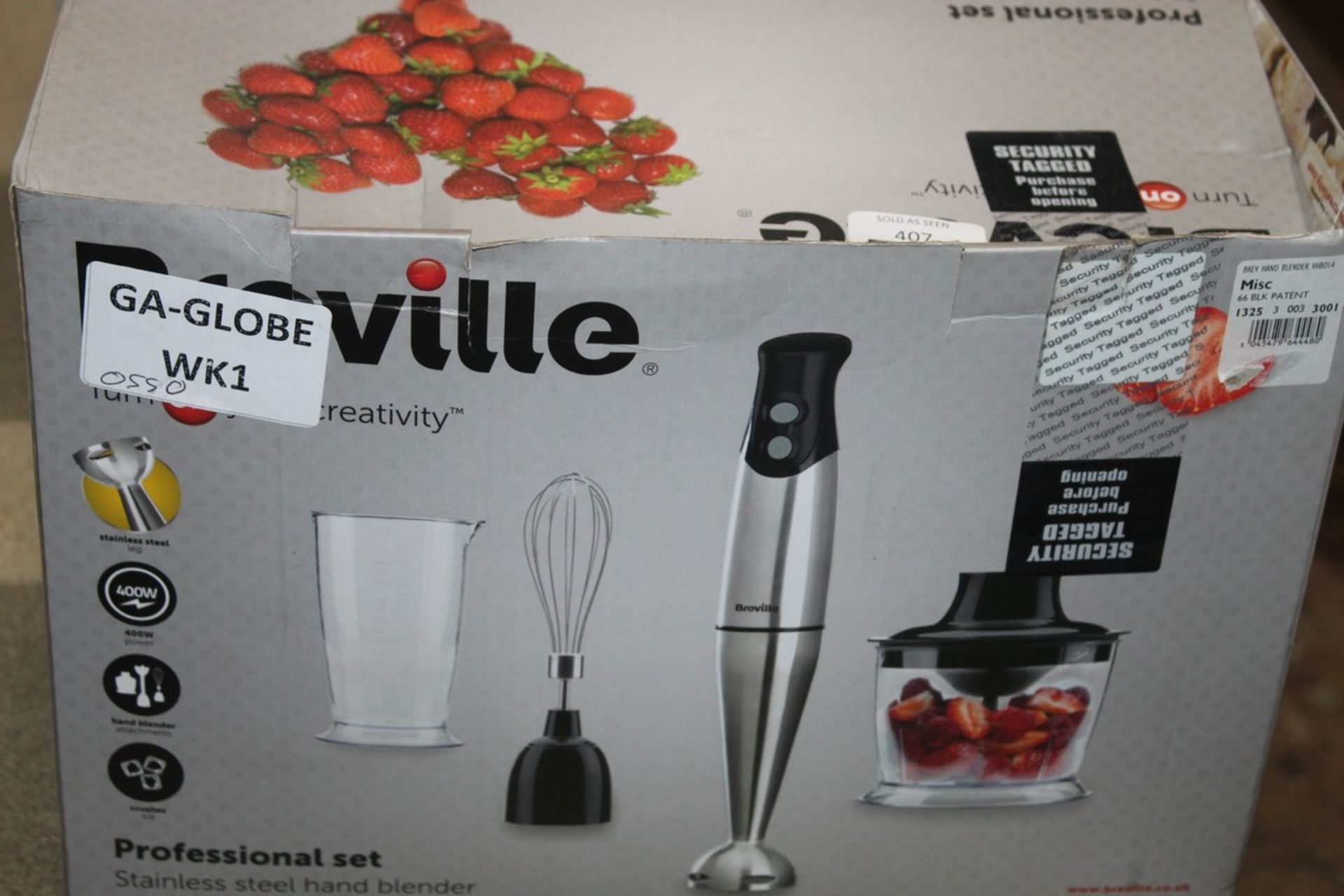 Boxed Brevelle Professional Set Stainless Steel Stick Hand Blender RRP £55 (Untested Customer