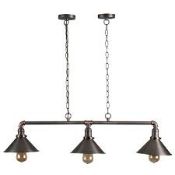 Boxed Whittington 3 Island Pendant Light RRP £70 (17699) (Public Viewing and Appraisals Available)