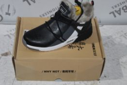 Boxed Brand New Pair Of Black And Grey One Mix Fur Lined Trainers Size RRP £45 (Public Viewing and