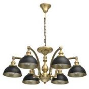 Boxed MW Lighting 6 Light Shaded Chandelier Style Ceiling Light RRP £190 (17669) (Public Viewing and