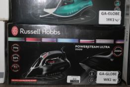 Boxed Assorted Russell Hobbs Supreme Steam Ultra And Power Steam Ultra Steam Irons RRP £40-55 (