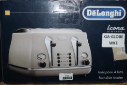 Delonghi Vintage 4 Slice Toaster, rrp£70 (Untested/Customer Returns) (Public Viewing and