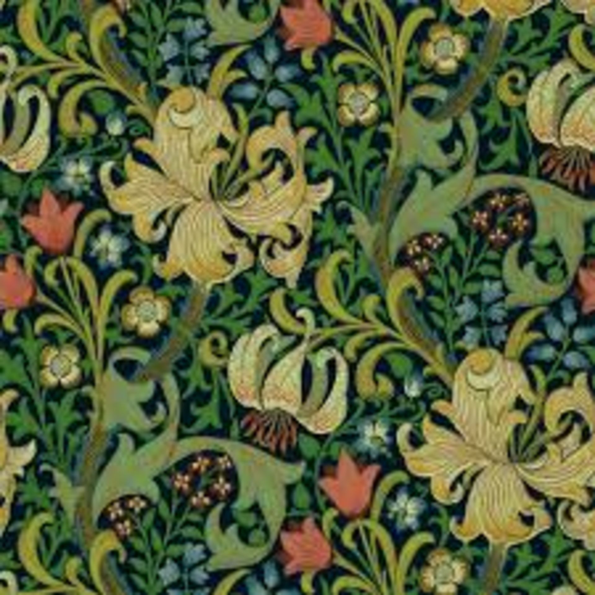 Brand new and Sealed Roll of Morris And Co, Golden Lily Volume 2 Wallpaper, RRP£75.00 (4687527) (