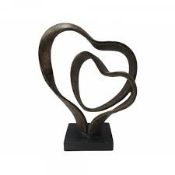 Boxed Infinity Love Double Heart Sculpture RRP £60 (4723977) (Public Viewing and Appraisals