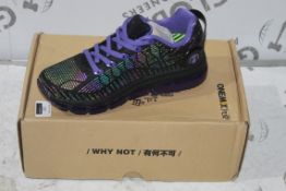 Boxed Brand New Pair Of Size UK4 Mix Irridescent Purple And Black Ladies Running Shoes RRP £45 (