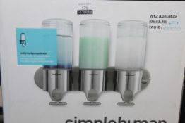 Boxed Simple Human, Wall Mounted Triple Soap Dispenser Pump, RRP£75.00 (4559797) (Public Viewing and