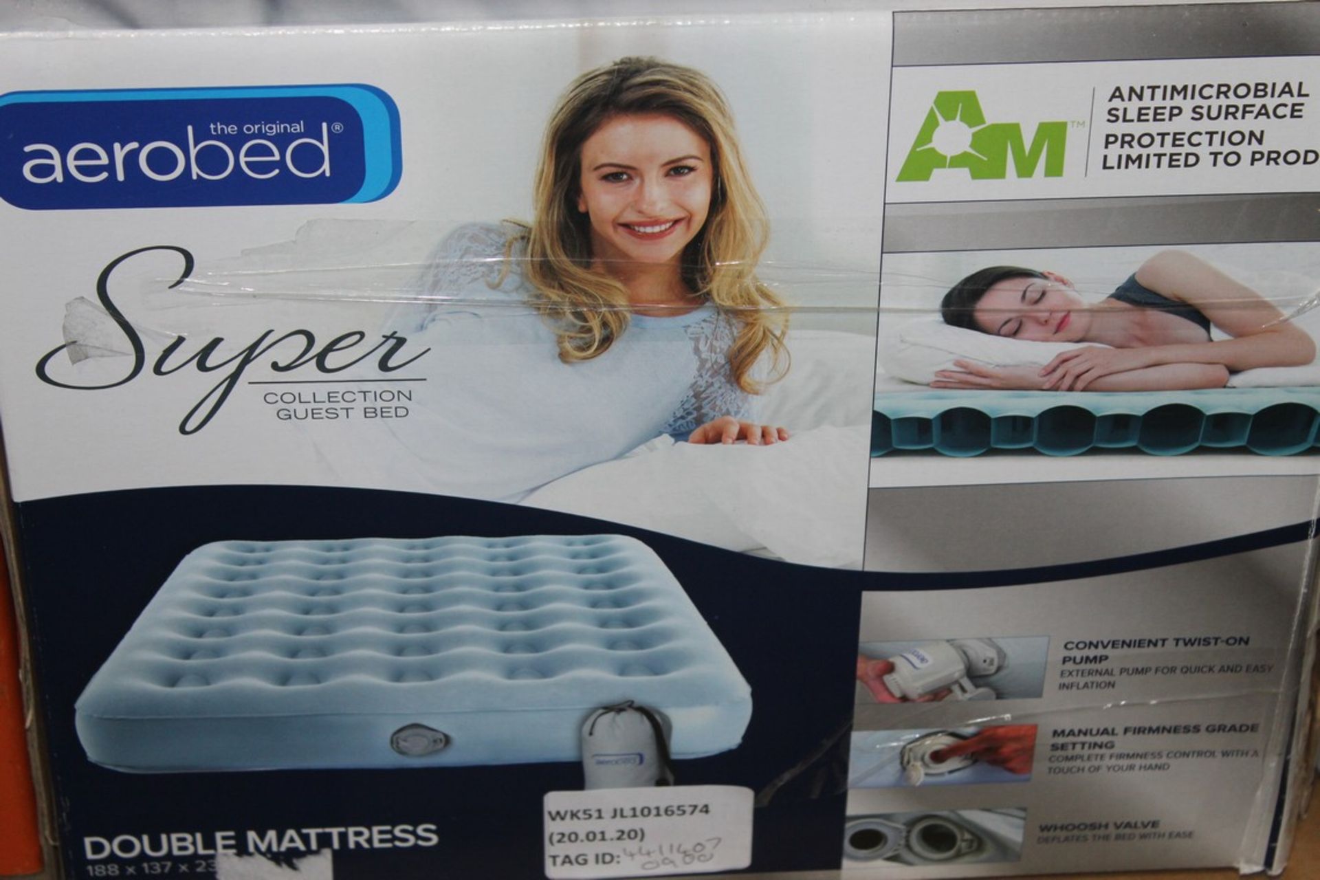 Boxed Airo Bed, Super Collection, Guest Bed, Inflatable Mattress, RRP£90.00 (4411407) (Public