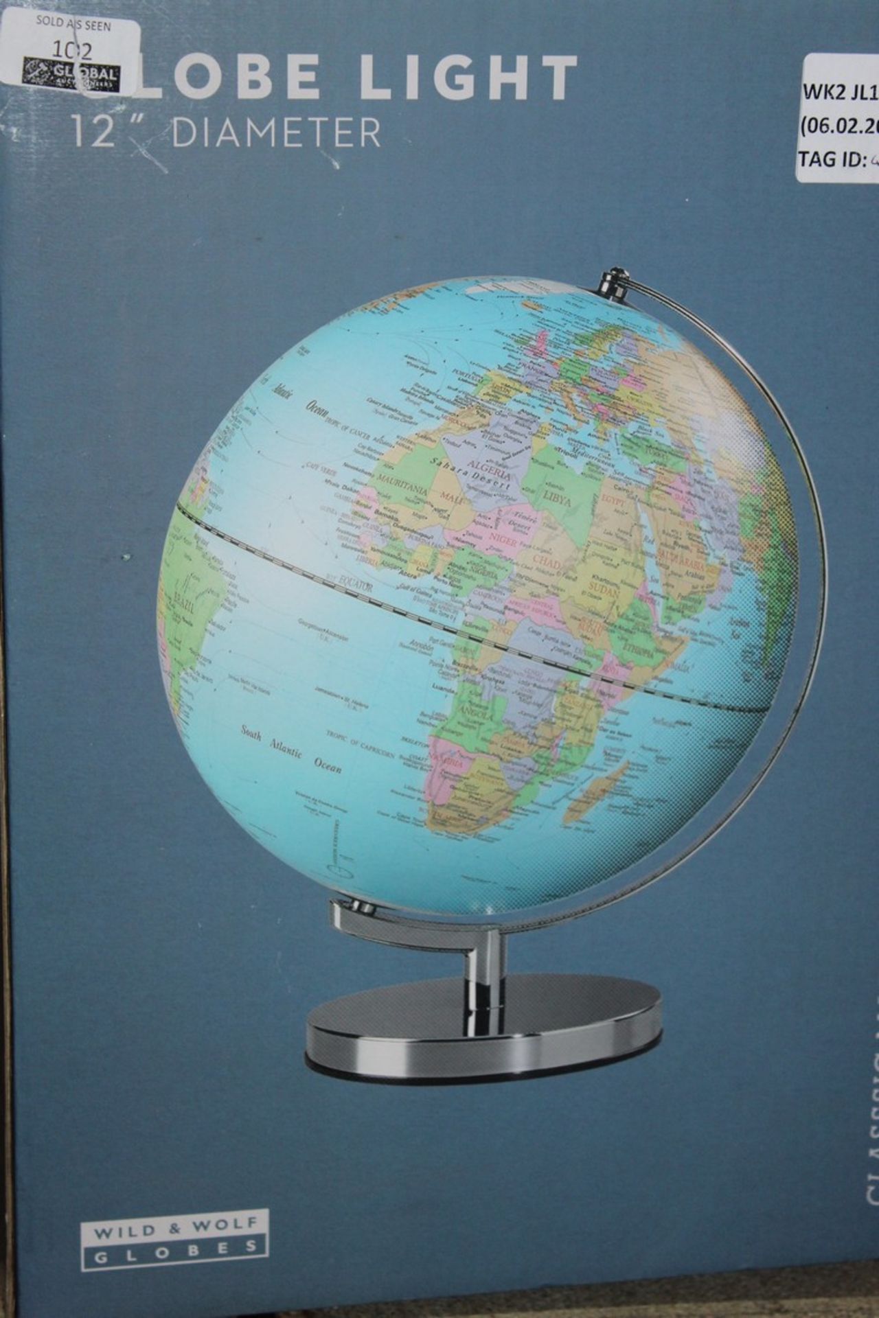 Boxed Wild and Wolf Globe RRP3110.00 (4748214) (Public Viewing and Appraisals Available)