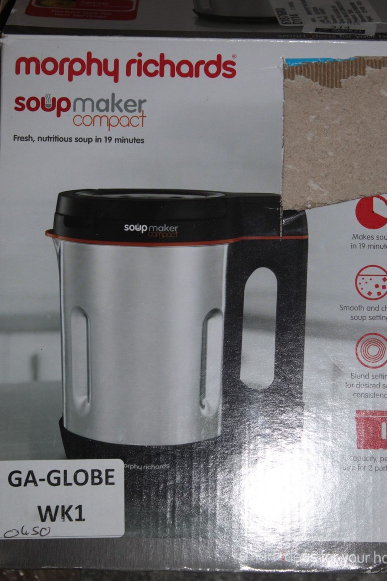 Boxed Morphy Richards Compact Mini Soup Maker RRP £45 (Untested Customer Returns) (Public Viewing