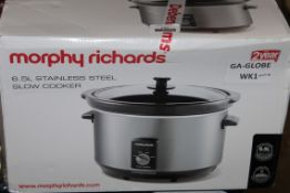 Boxed Morphy Richards Stainless Steel 6.5L Slow Cooker RRP £40 (Untested Customer Returns) (Public