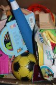 Box To Contain An Assortment Of Childrens Toy Items To Include Brit Bat Indoor Safe Rounders Bat Fly