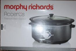 Boxed Morphy Richards Accent Titanium Slow Cooker RRP £50 (Untested/Customer Returns) (Public