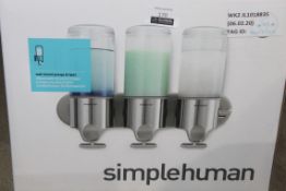 Boxed Simple Human, Wall Mounted Triple Soap Dispenser Pump, RRP£75.00 (4617713) (Public Viewing and