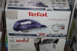 Boxed Assorted Items To Include A Tefal Ultra glide Steam Iron And A Bosch DA30 Steam Iron RRP £55