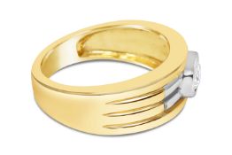 Wide Band Diamond Ring, Metal 9ct Yellow Gold, Wei