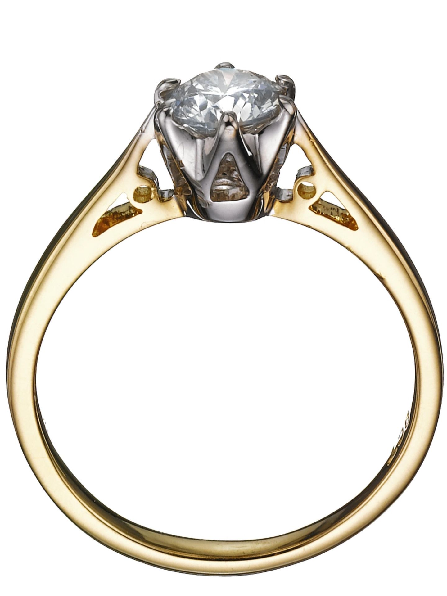 6 Claw Diamond Solitaire Engagement Ring Metal 9k - Image 3 of 3