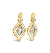 Classic Diamond Drop Earrings, Metal 9ct Yellow Go