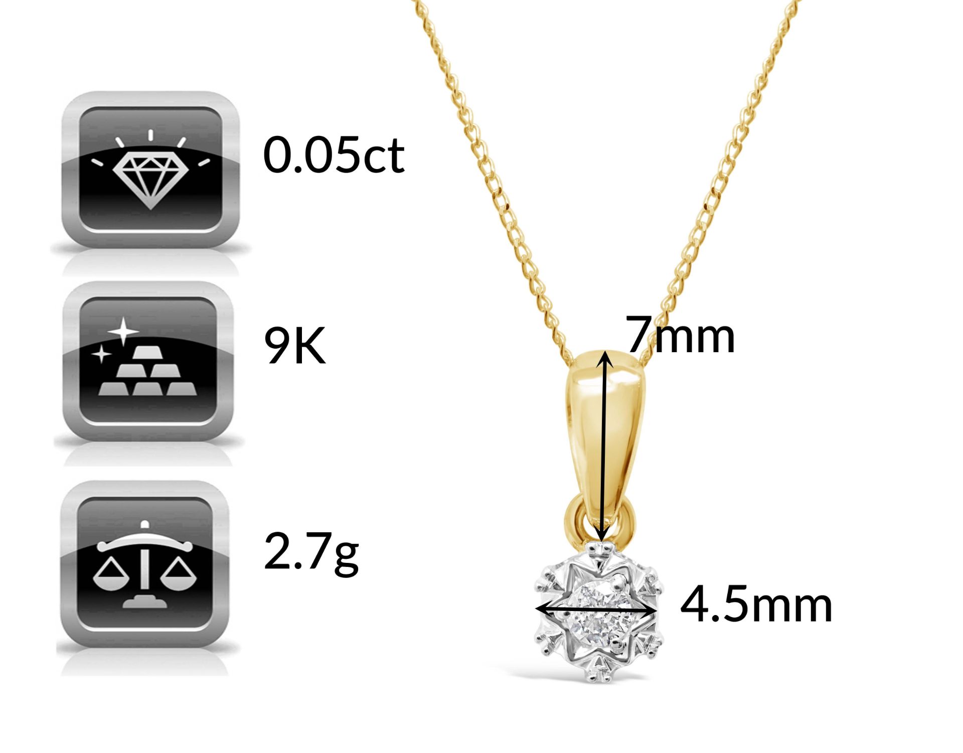 Diamond Necklace with Detailed Setting and a Brigh - Image 2 of 3
