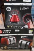 Lot To Contain 2 Assorted Kitchen Items To Include A Russell Hobbs Legacy Red 1.5L Pyramid Kettle