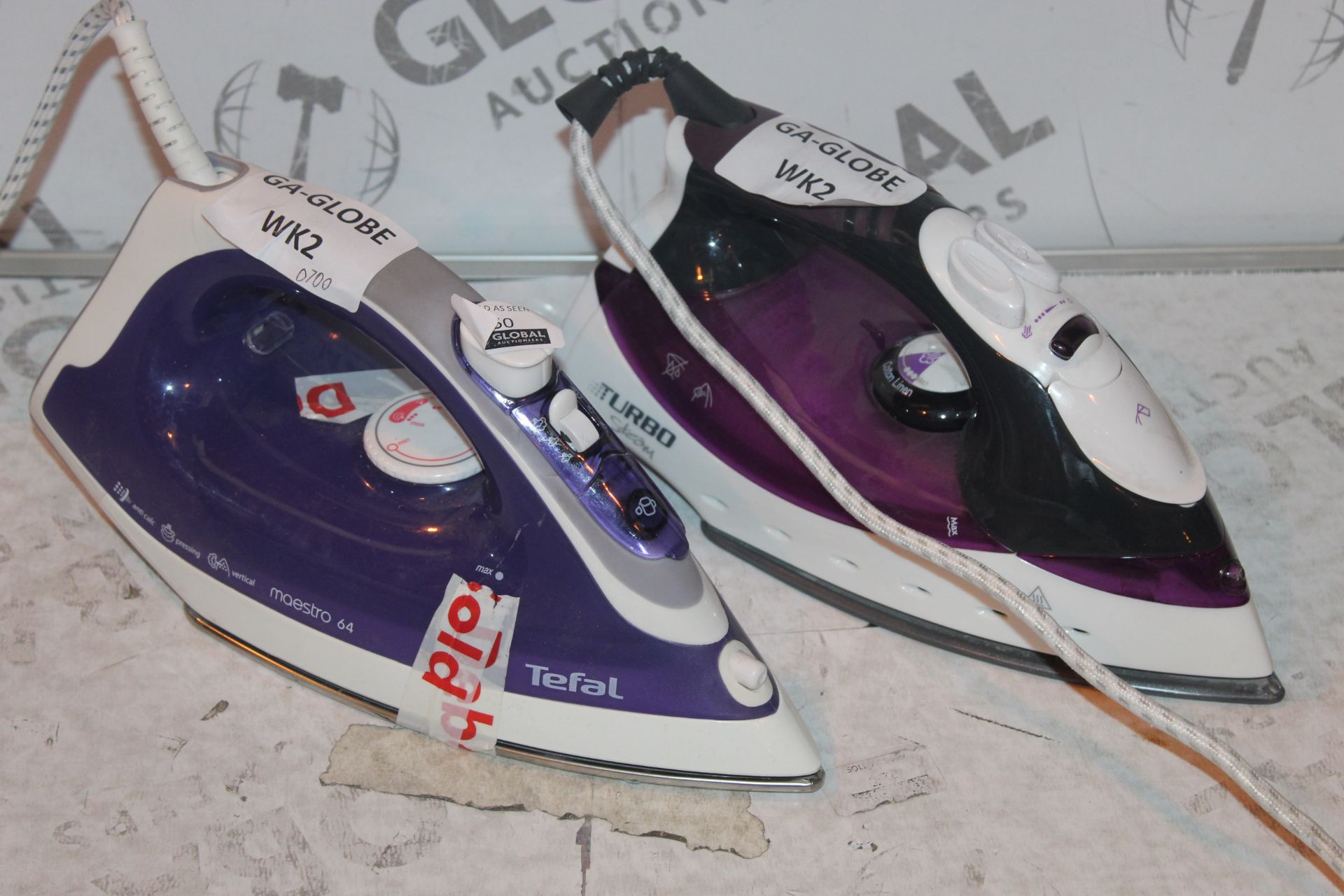 Lot To Contain 1 Tefal Unboxed Iron, And 1 Morphy Richards Unboxed Turbo Steam Iron RRP £120 (