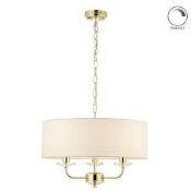 Boxed Fotsworth 3 Light Drum Chandelier Light RRP £150 (17669) (Puplic Viewings And Appraisals