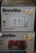 Lot To Contain 1 Breville High Gloss Collection 4 Slice Toaster And 1 Breville Red 4 Slice Toaster