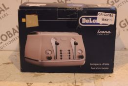 Delonghi Icona Vintage 4 Slice Toaster RRP £80 (Untested/Customer Returns)