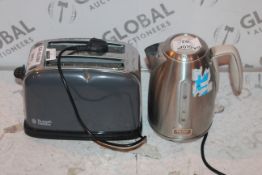 Lot To Contain 1 Russell Hobbs 2 Slice Toaster, 1 Tefal Kettle And Bosch Kettle Combined RRP £120 (