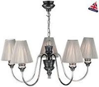 Boxed Majeice 5 Light Shaded Chandelier Light RRP £75 (17669)