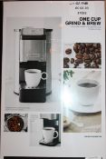 Boxed Cuisine Art 1 Cup Grind And Brew Beans Coffee Maker RRP £60 (17298)