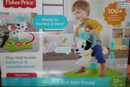 Lot To Contain 3 Assorted Items To Include A Fisher Price Bounce And Spin Puppy A Learning Safari