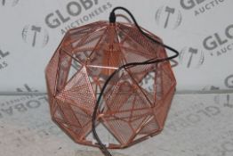 Boxed Endon Lighting Rose Gold Cage Geommetrics Ceiling Light RRP £65 (16509)