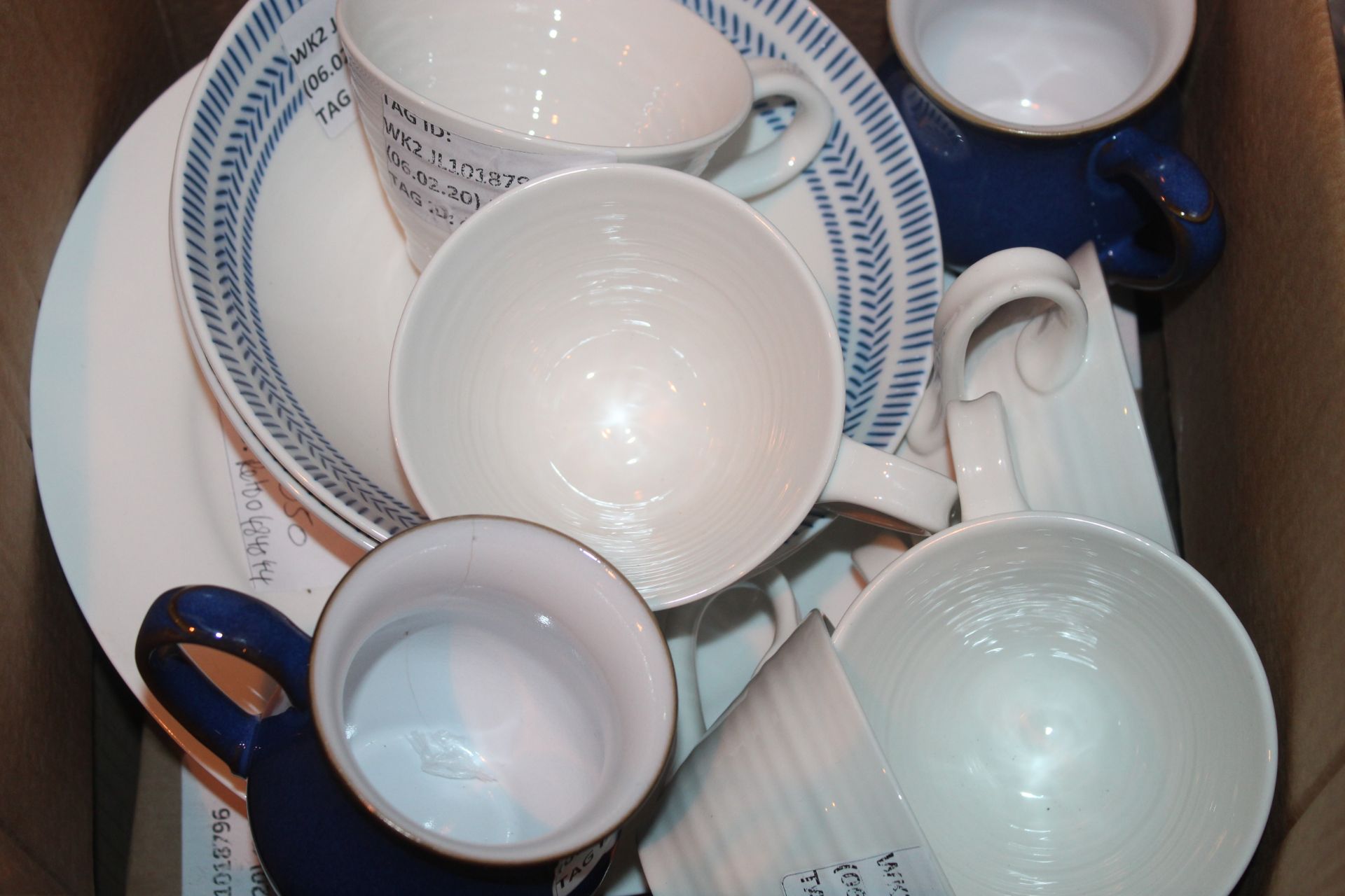 Lot To Contain An Assortment Of Items To Include Cereal Bowls Tea Cups Dinner Plates Denby Mugs