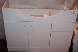 Gloss White 2 Door 3 Draw Vanity Unit In Need Of Attention