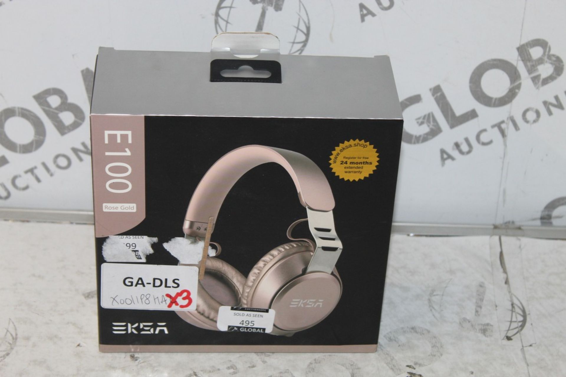 Boxed Eksa E100 Rose Gold Pairs Of Headphones X0011P8EHL RRP £45 (Public Viewing and Appraisals