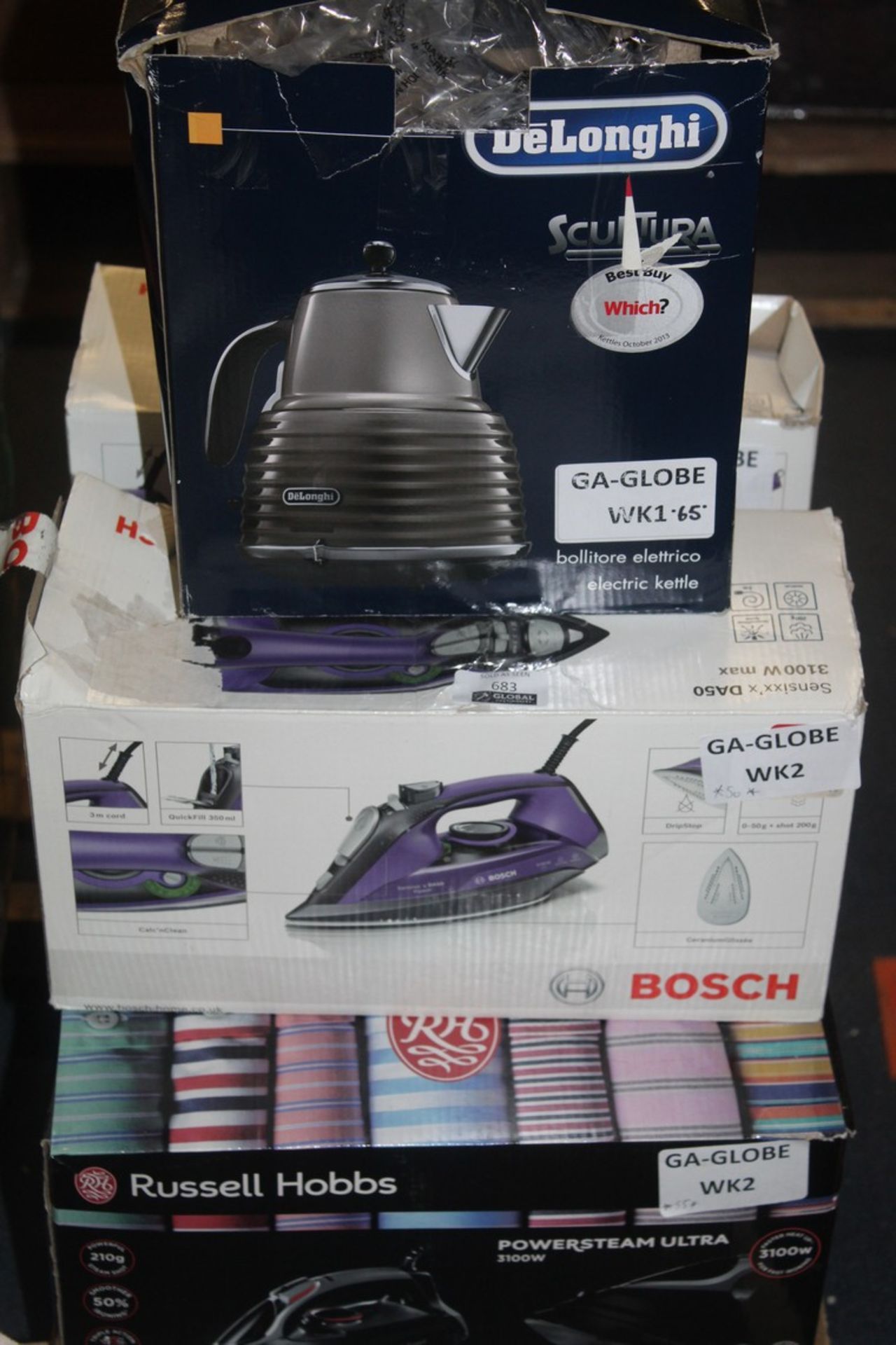 Boxed Kitchen Items to Include, Delonghi School Chora Cordless Jug Kettle, Bosch Steam Irons and