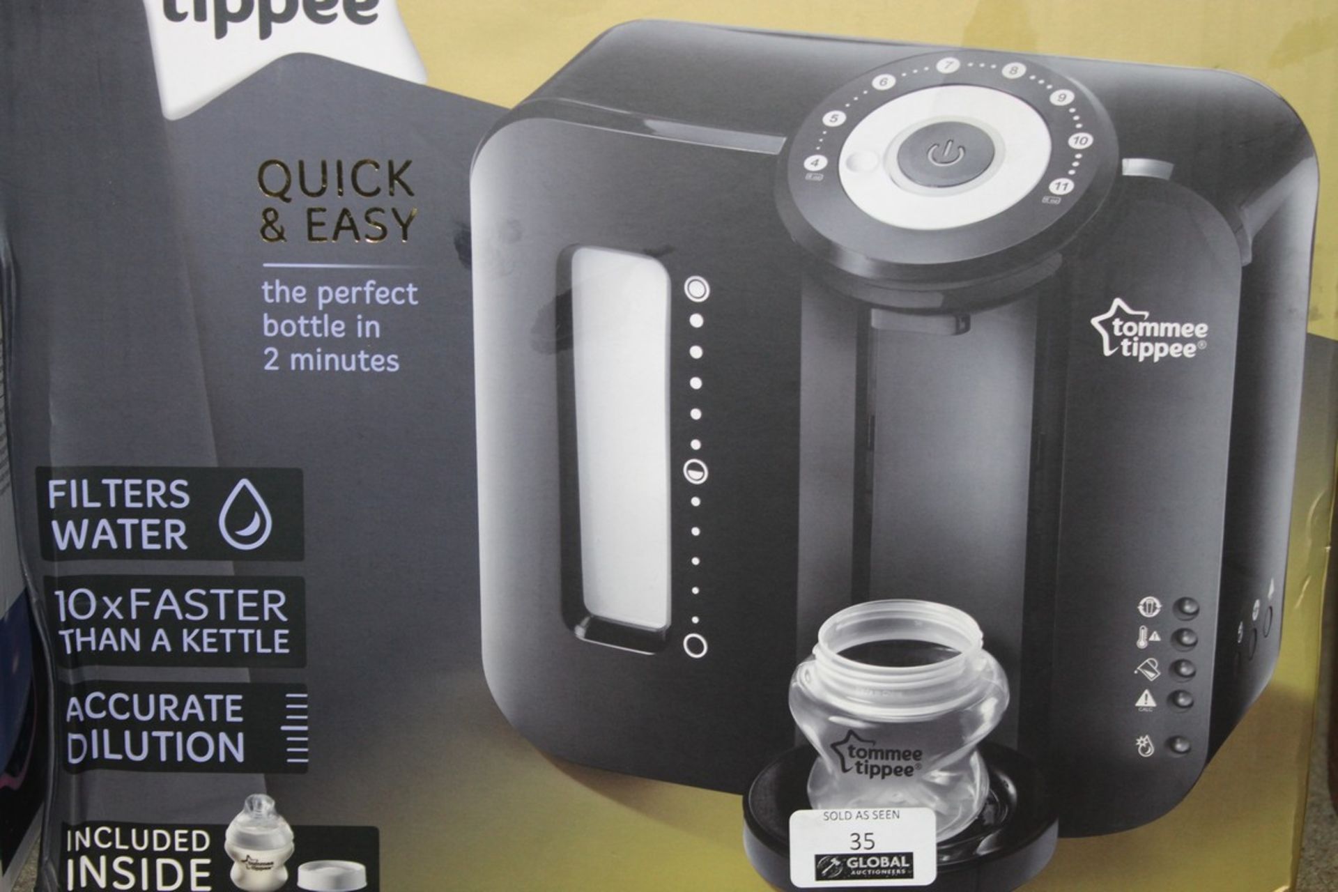 Boxed Tommee Tippee Closure To Nature Perfect Preparation Bottle Warming Station (Black Edition) RRP