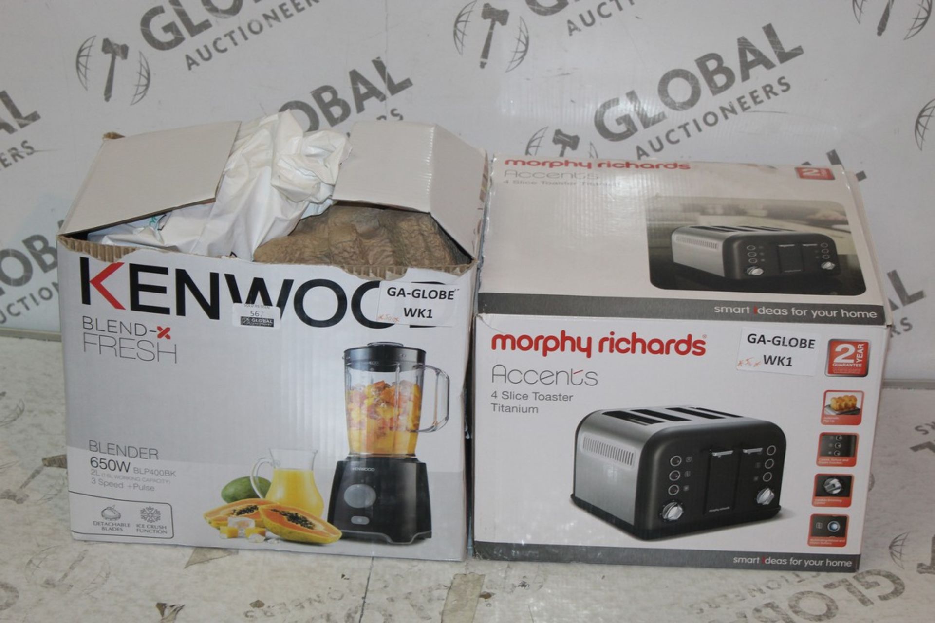 Boxed Assorted Items To Include A Kenwood Blender And Morphy Richards Accents 4 Slice Toaster RRP £