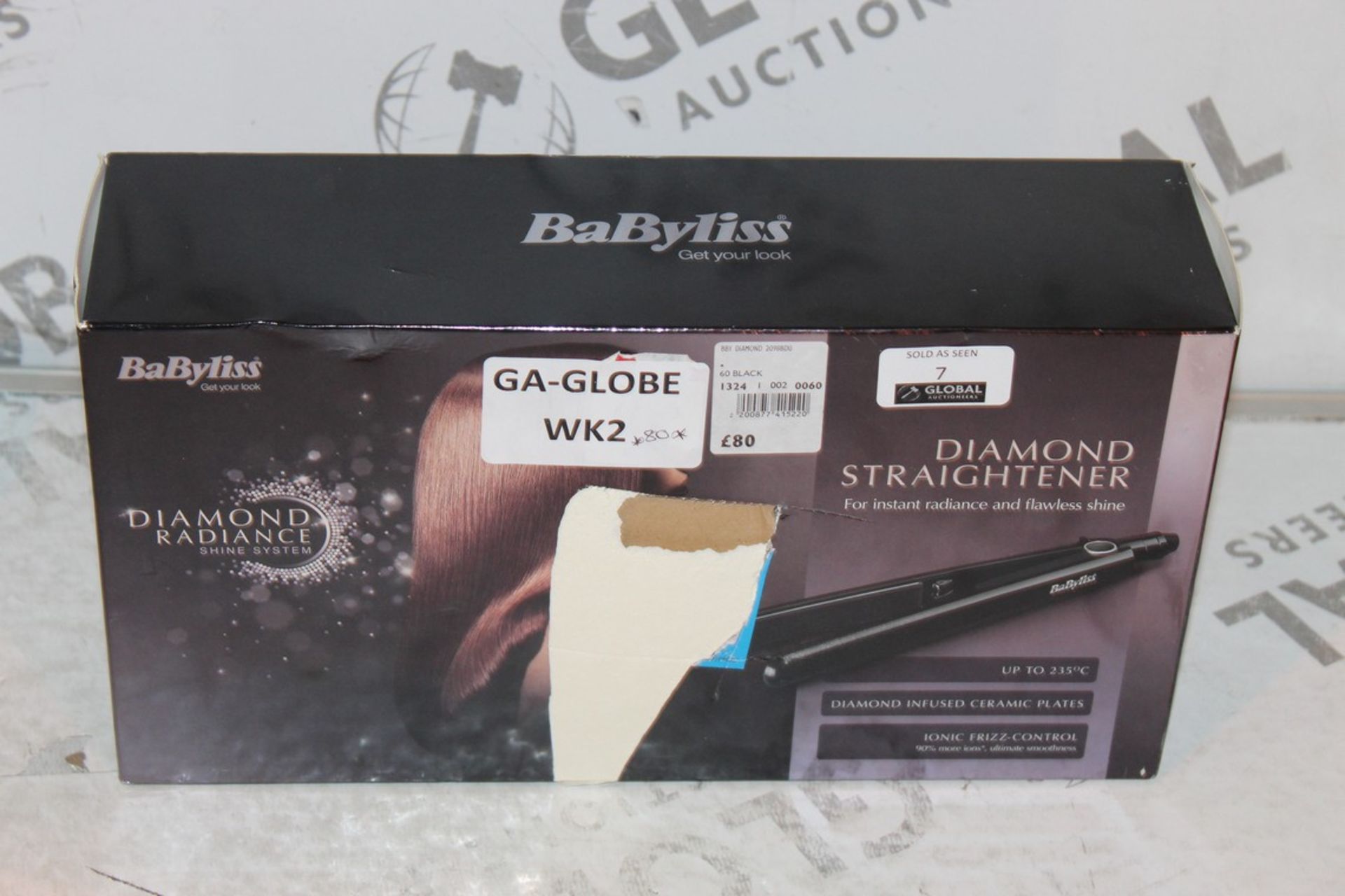 Boxed Pair Of Babyliss Diamond Radiant Ceramic Hair Straighteners RRP £80 (Untested Customer