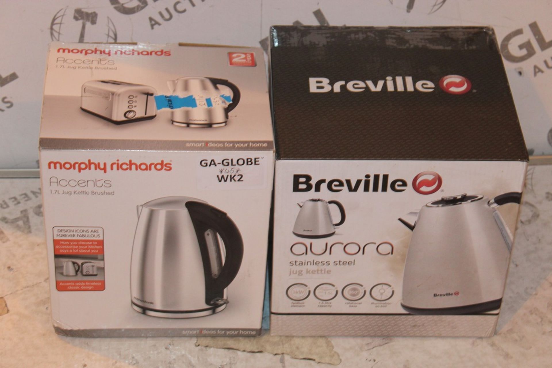 Lot To Contain 2 Boxed Assorted Brevelle Items To Include Aura And Morpghy Richards Accents Cordless