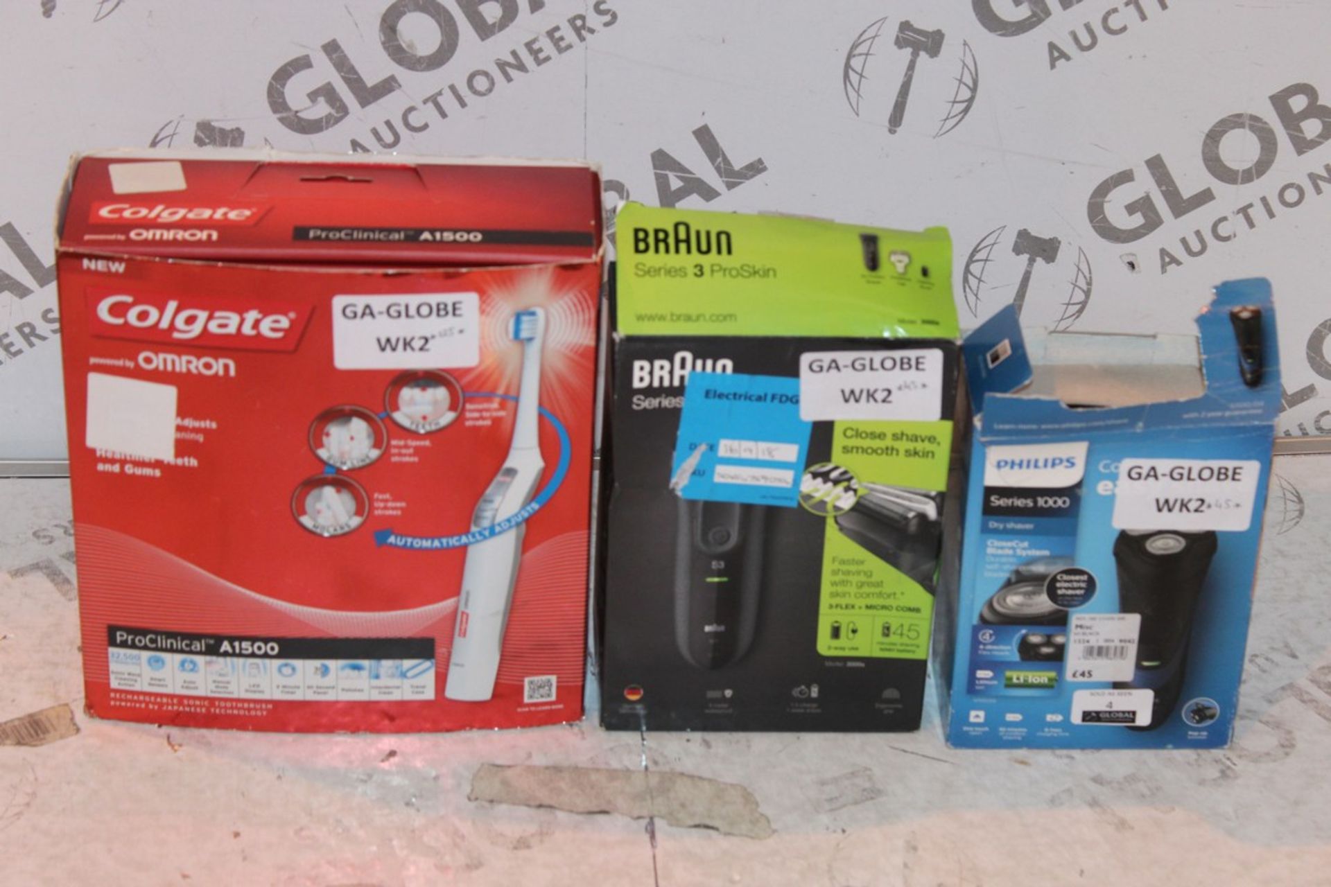 Lot To Contain 3 Assorted Items To Include A Philips Series 1000 Shaver A Braun Series 3 Shaver