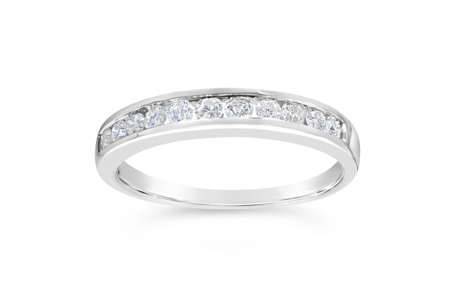 Diamond Channel Eternity Ring, Metal 9ct White Gold, Weight 1.73, Diamond Weight (ct) 0.25, Colour