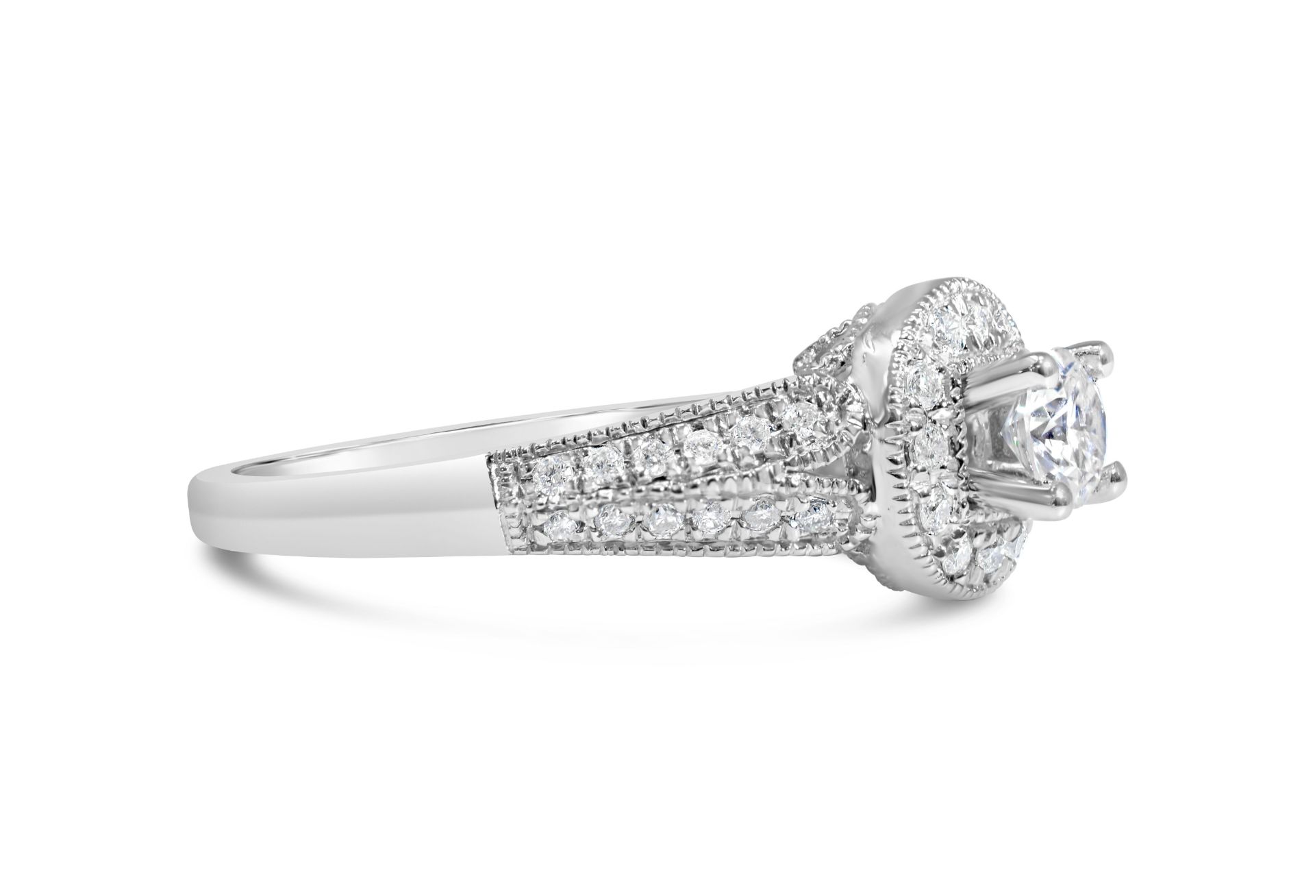 Bridal Set Of Diamond Engagement and Wedding Rings With Over 50 Diamonds in Total, Metal 9ct White - Image 3 of 4