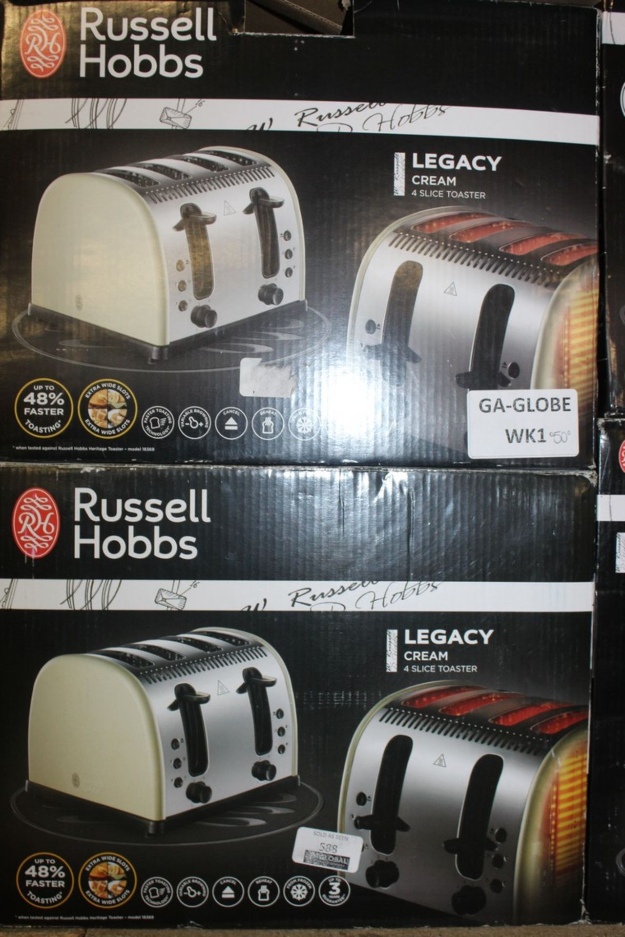 Boxed Russell Hobbs Legacy 4 Slice Cream And Stain