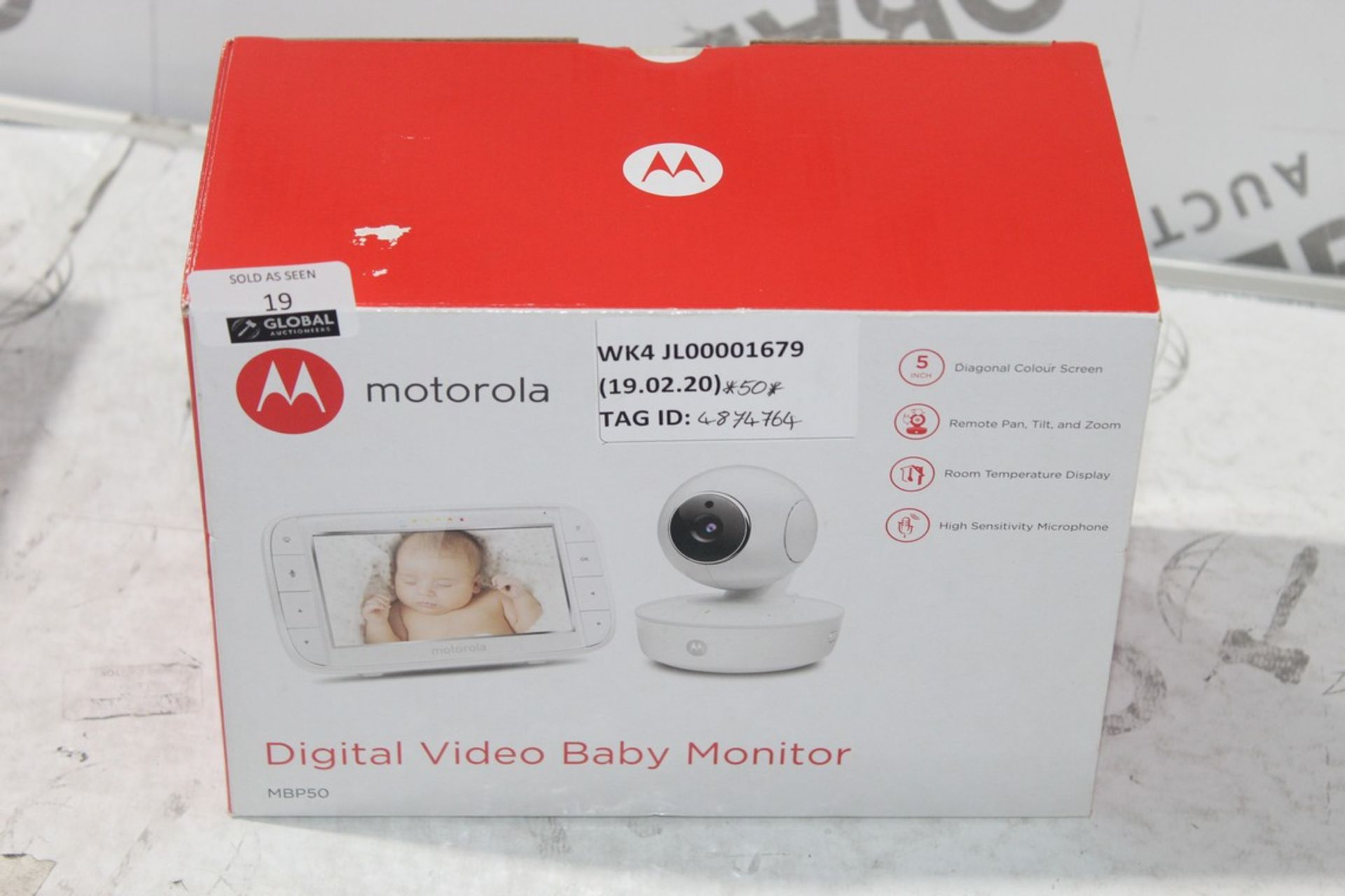 Boxed Motorola MBP50, Digital Baby Monitor Set, RR