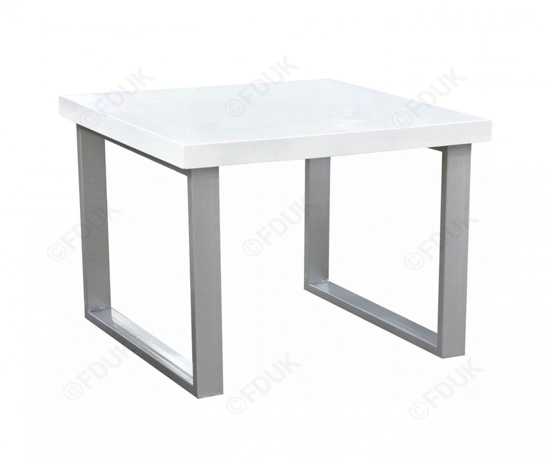 Boxed Ciara Gloss White End Table RRP £90 (17896)