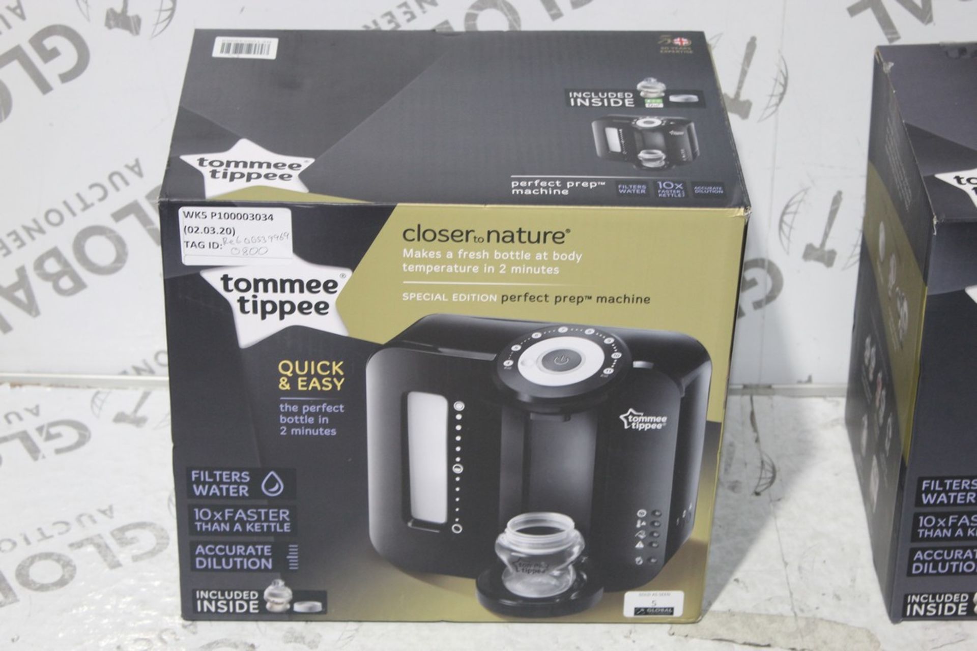 Boxed Tommee Tippee Closer to Nature Perfect Preparation Bottle Warming Station, Black Edition,
