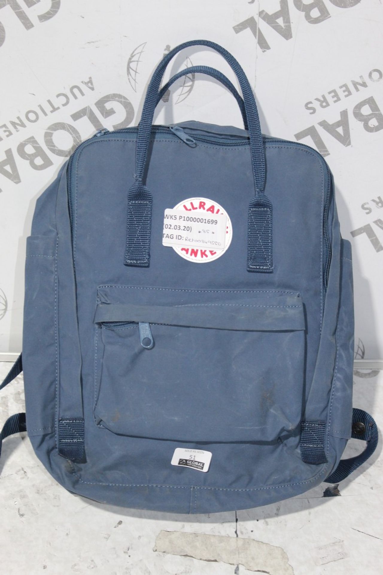 Fjallraven Blue Backpack ,RRP£85 (RET00849550) (Public Viewings And Appraisals Available)